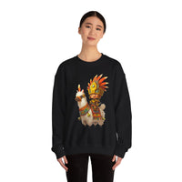 Cute Chibi Inca Warrior and Llama Cartoon Unisex Sweatshirt
