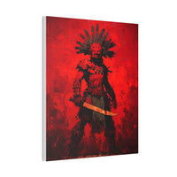 Aztec Macuahuitl Warrior in Red Canvas
