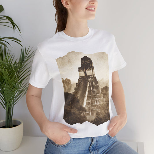 Vintage Tikal Jungle Temple Sepia Print Unisex T-Shirt