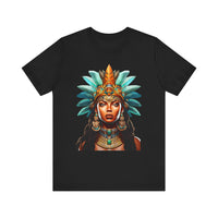 Aztec Royal Warrior Queen Portrait Illustration Unisex T-Shirt