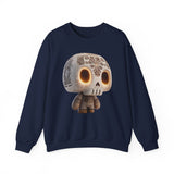Glow-Eyed Aztec Skull Chibi Unisex Sweatshirt