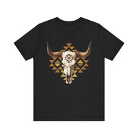 Tribal Bull Skull Earth Symbol Illustration Unisex T-Shirt