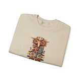 Stacked Tribal Totem Symbols Geometric Faces Unisex Sweatshirt