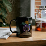 Eye of the Sun Pyramid Illustration Black Mug