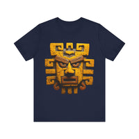 Ancient Andean Warrior Mask Golden Glyph Style Unisex T-Shirt