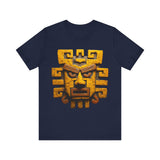 Ancient Andean Warrior Mask Golden Glyph Style Unisex T-Shirt