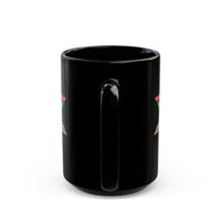 Andean Llama Fiesta Illustration Black Mug