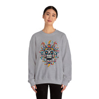 Funny Aztec Skull with Neon Circuits Unisex Sweatshirt