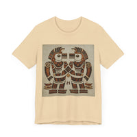 Twin Tribal Harmony Glyph Symmetrical Design Unisex T-Shirt