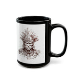 Maya Warrior Ink Portrait Black Mug
