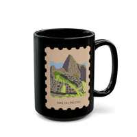 Stamp Machu Picchu Peru Black Mug