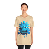 Tlaloc Rain God Blue Mask Glyph Style Unisex T-Shirt