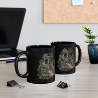 Mayan Jungle Temple Guardian Stairway Black Mug