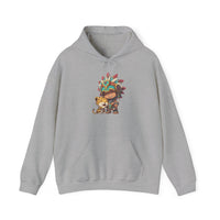 Chibi Aztec Warrior and Jaguar Cub Cartoon Unisex Hoodie