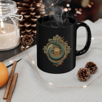 Quetzalcoatl Feathered Sun Glyph Black Mug