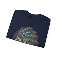 Vintage Native American Headdress Graphic Unisex Sweatshirt
