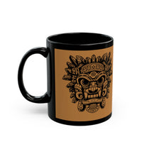 Aztec-Inspired Tlaloc God Tribe Graphic Black Mug