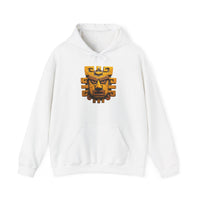 Ancient Andean Warrior Mask Golden Glyph Style Unisex Hoodie
