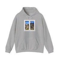 Funny Llama at the Window with Machu Picchu View Unisex Hoodie