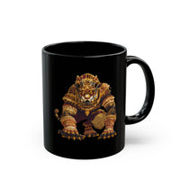 Pixel Art Mayan Jaguar Warrior Black Mug