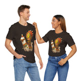 Cute Chibi Inca Warrior and Llama Cartoon Unisex T-Shirt