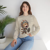 Fierce Chibi Jaguar Warrior Mayan Style Unisex Sweatshirt