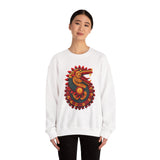 Quetzalcoatl Feathered Sun Serpent Glyph Style Unisex Sweatshirt