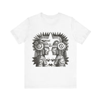Mirrored Aztec Warriors in Glyph Style Unisex T-Shirt