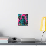 Neon Maya Pyramid Graffiti Canvas