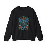 Wild Aztec Turquoise Amulet Illustration Unisex Sweatshirt