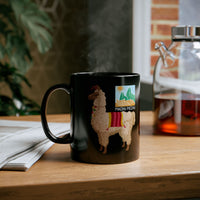 Sacred Llama of the Inca Andes Black Mug