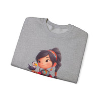 Chibi Inca Girl with Baby Condor Unisex Sweatshirt