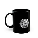 Aztec Cosmology Nahui Ollin Black Mug