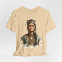 Inca Warrior Woman Watercolor Portrait and Tribal Jewelry Unisex T-Shirt