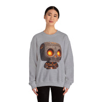 Glow-Eyed Tribal Stone Skull Unisex Sweatshirt