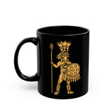 Cultural Aztec Warrior Graphic Illustration Black Mug