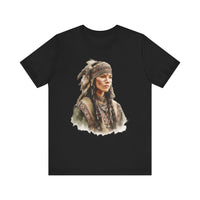 Inca Warrior Woman with Feathered Headdress Watercolor Unisex T-Shirt