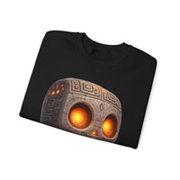 Glow-Eyed Tribal Stone Skull Unisex Sweatshirt