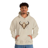 Western Longhorn Cosmic Totem Illustration Unisex Hoodie