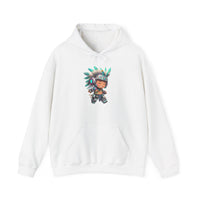 Cyber Aztec Chibi Warrior Neon Style Unisex Hoodie