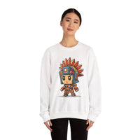 Chibi Aztec Warrior Cartoon Style Unisex Sweatshirt