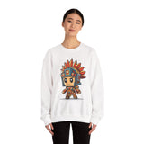 Chibi Aztec Warrior Cartoon Style Unisex Sweatshirt