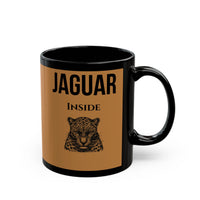 Aztec Jaguar Warrior Emblem Black Mug