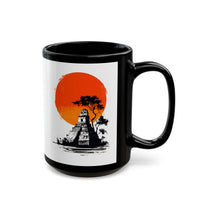 Tikal Sunset Temple Minimalist Art Black Mug