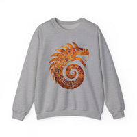 Spiral Quetzalcoatl Feathered Serpent Glyph Style Unisex Sweatshirt