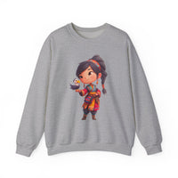 Chibi Inca Girl with Baby Condor Unisex Sweatshirt