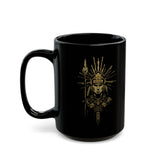 Golden Shaman Tribal Symbol Line Art Black Mug