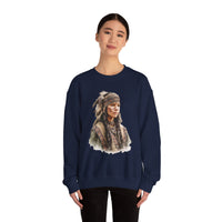 Inca Warrior Woman with Feathered Headdress Watercolor Unisex Sweatshirt