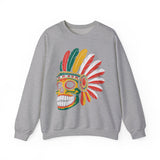 Aztec Feathered Skull Fiesta Illustration Unisex Sweatshirt