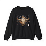 Western Longhorn Cosmic Totem Illustration Unisex Sweatshirt